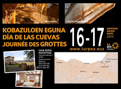 XIV Edici&oacute;n del D&iacute;a de las Cuevas: Lurpea anima a conocer el patrimonio de sus 8 grutas