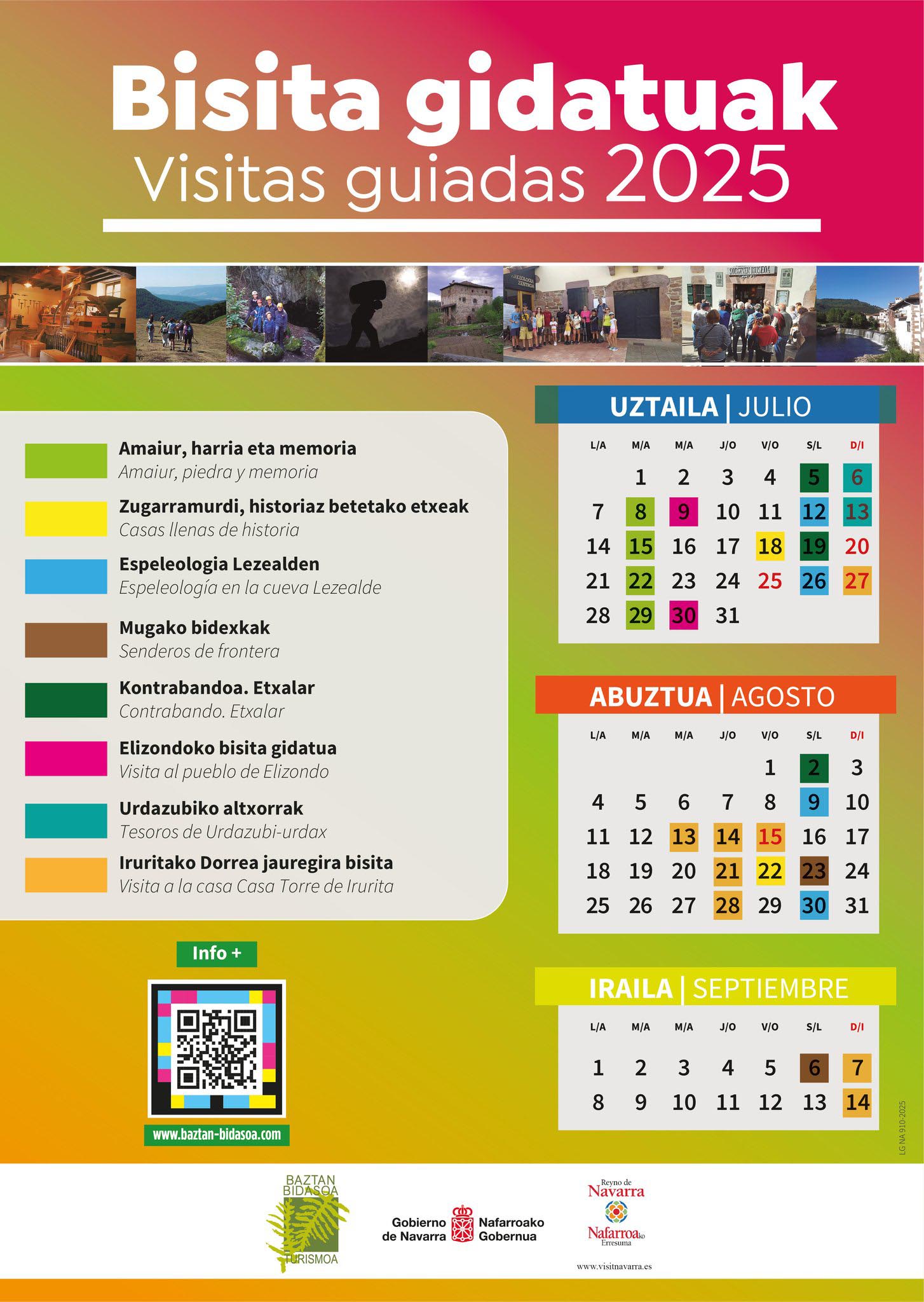 Visitas guiadas 2025 Baztan BIdasoa - cartel