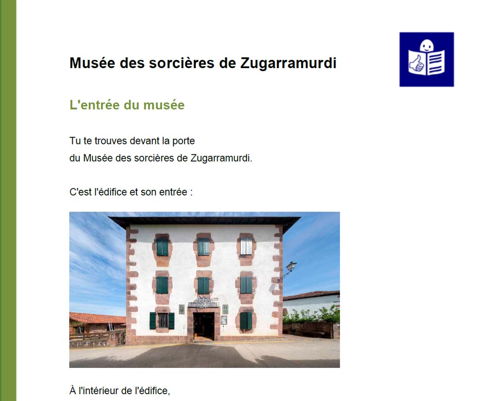 PDF en lectura f&aacute;cil con contenido del Museo de las Brujas - franc&eacute;s